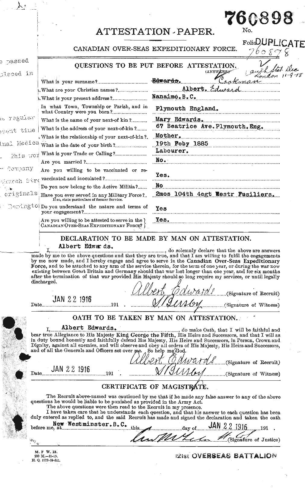 Personnel Records of the First World War - CEF 056778a