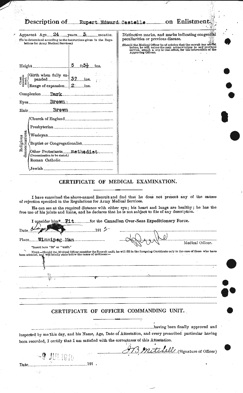 Dossiers du Personnel de la Première Guerre mondiale - CEC 057247b