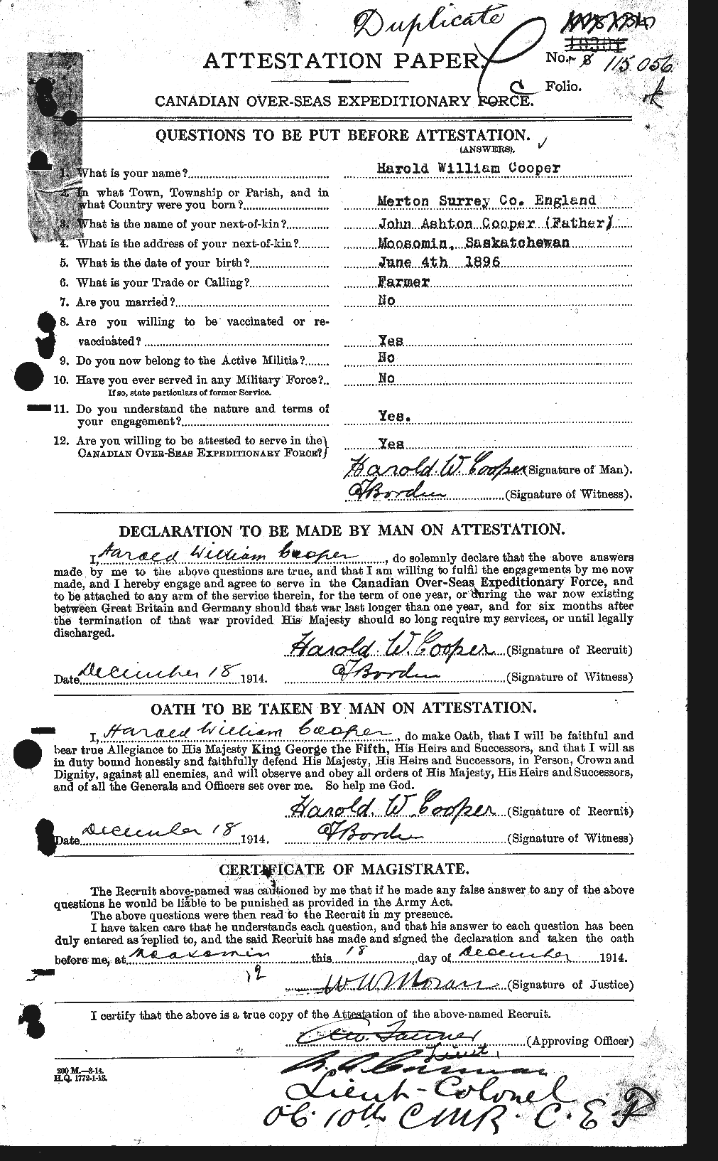 Personnel Records of the First World War - CEF 057517a