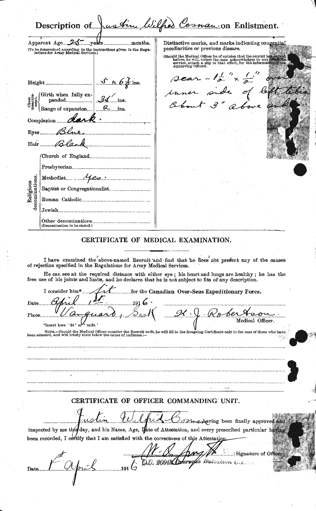 Dossiers du Personnel de la Première Guerre mondiale - CEC 057604b