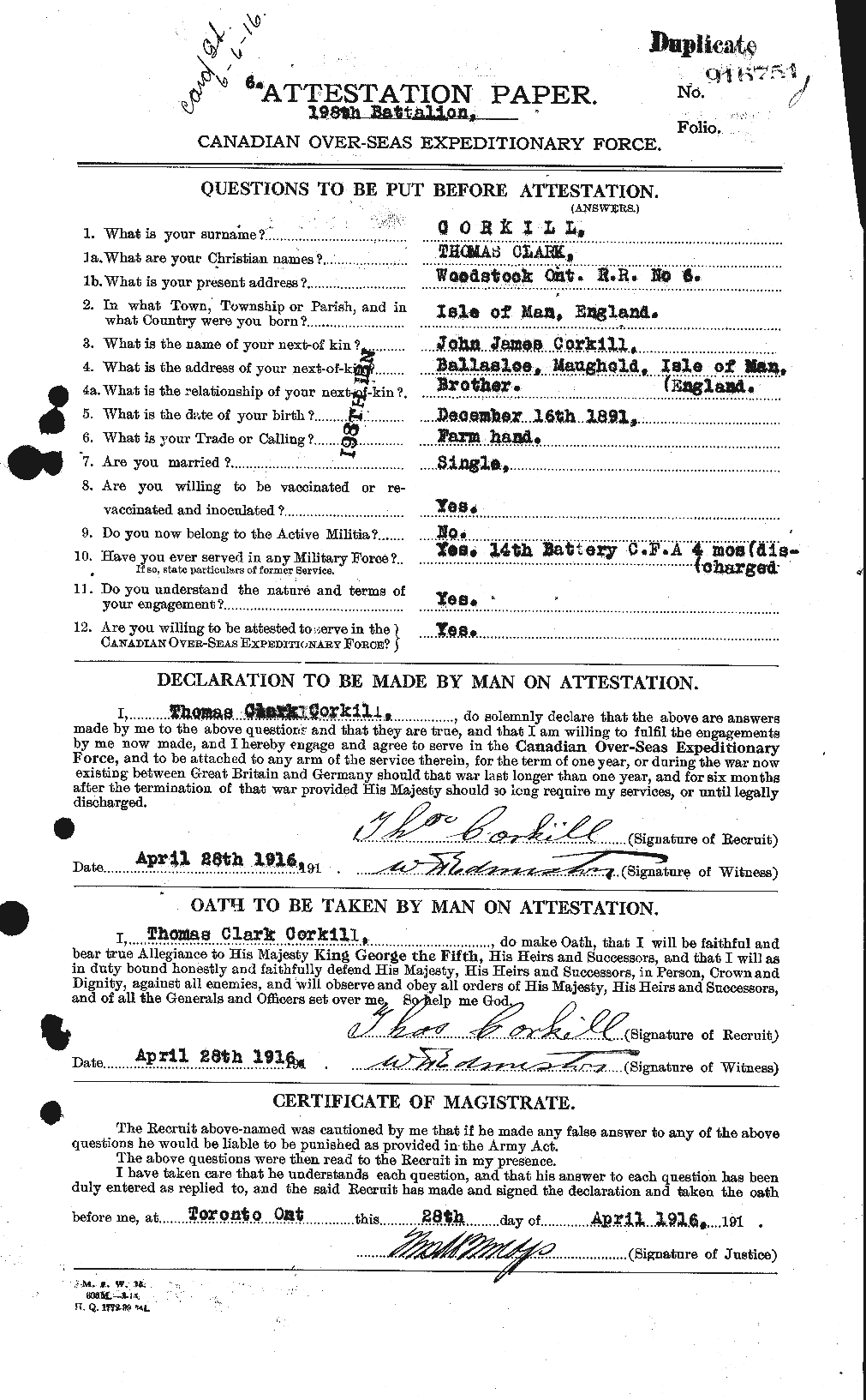 Personnel Records of the First World War - CEF 057633a