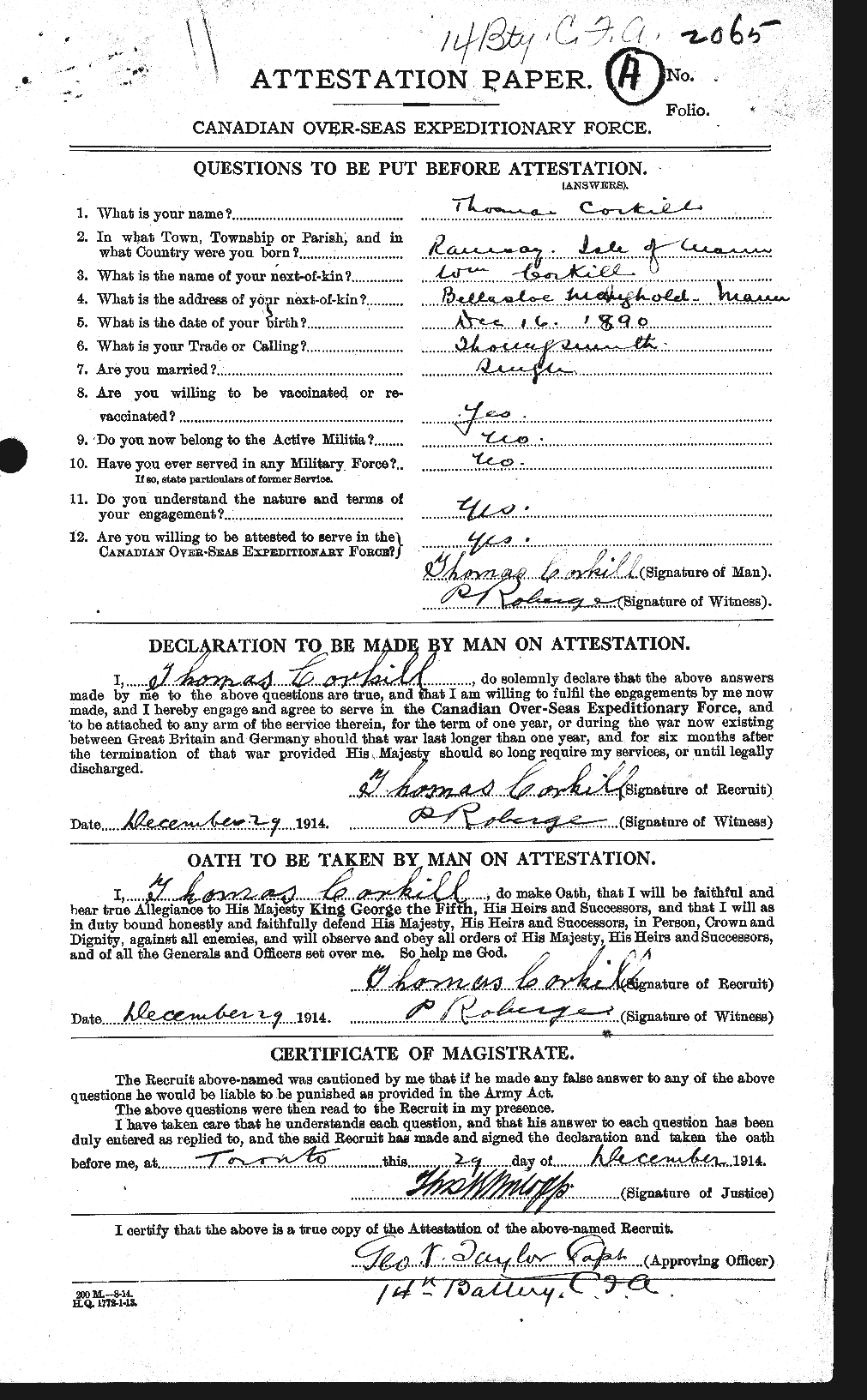 Personnel Records of the First World War - CEF 057634a