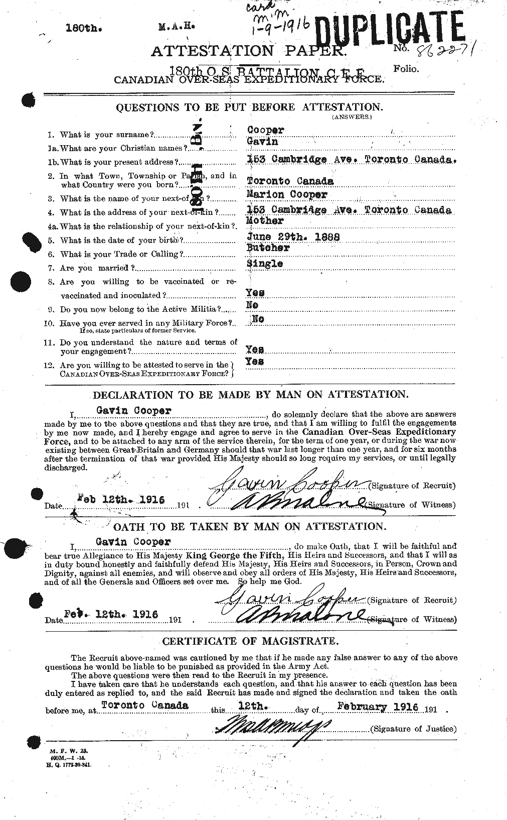 Personnel Records of the First World War - CEF 057812a