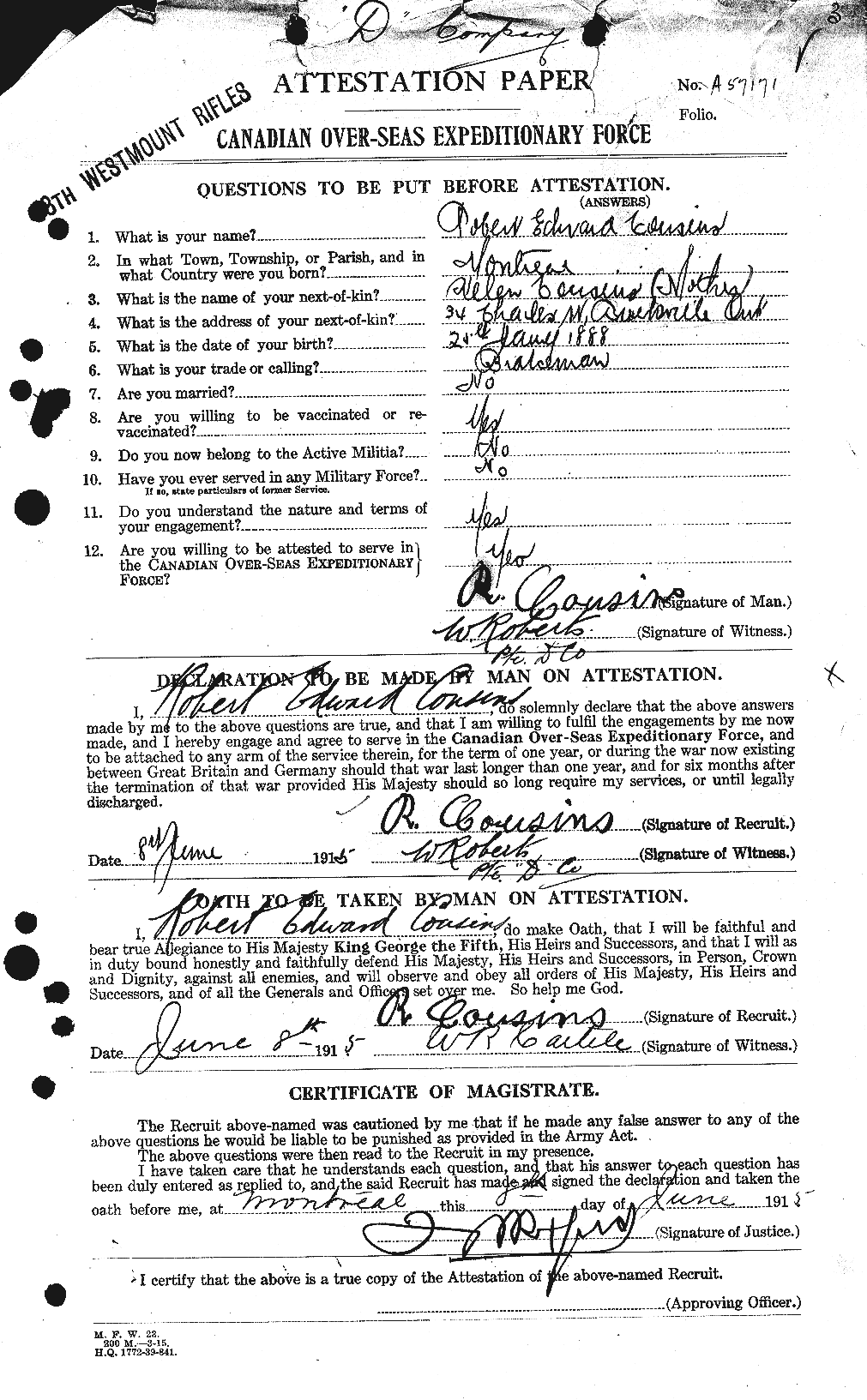 Personnel Records of the First World War - CEF 058202a