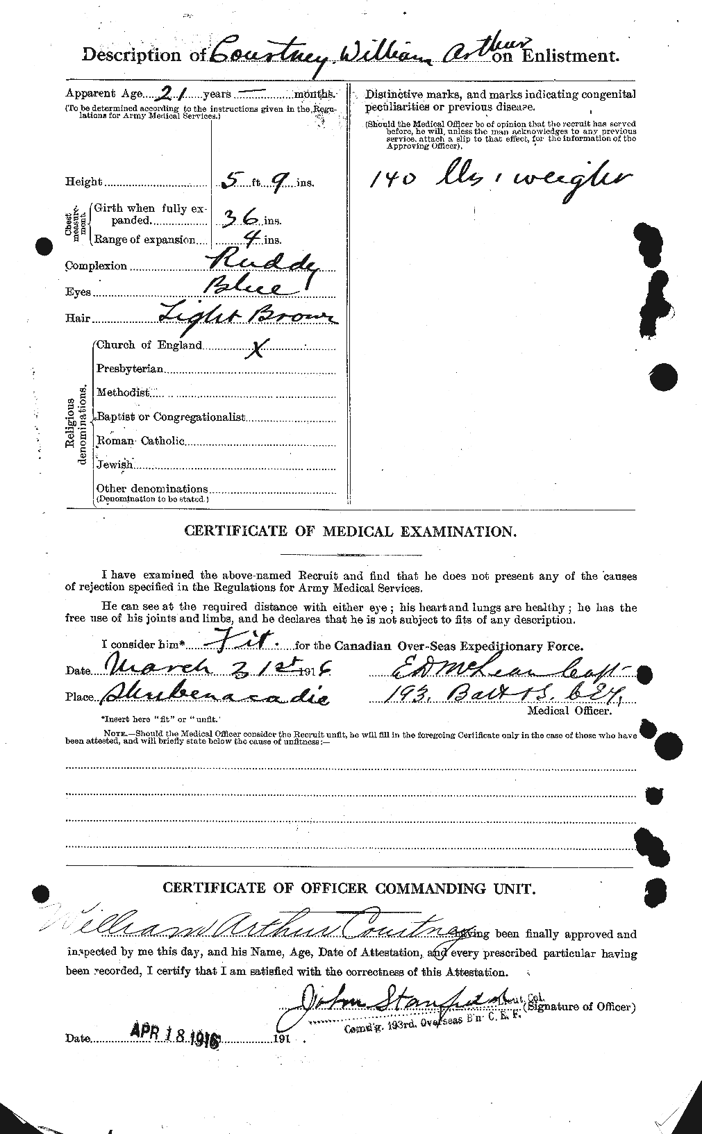 Dossiers du Personnel de la Première Guerre mondiale - CEC 059088b
