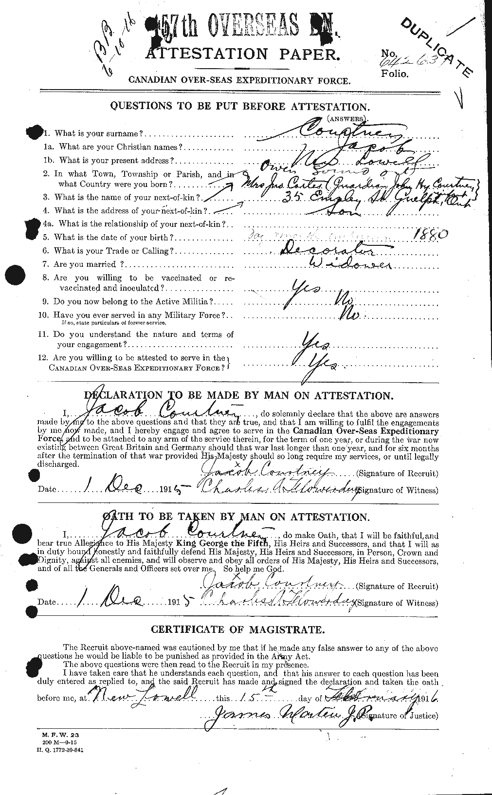 Personnel Records of the First World War - CEF 059126a