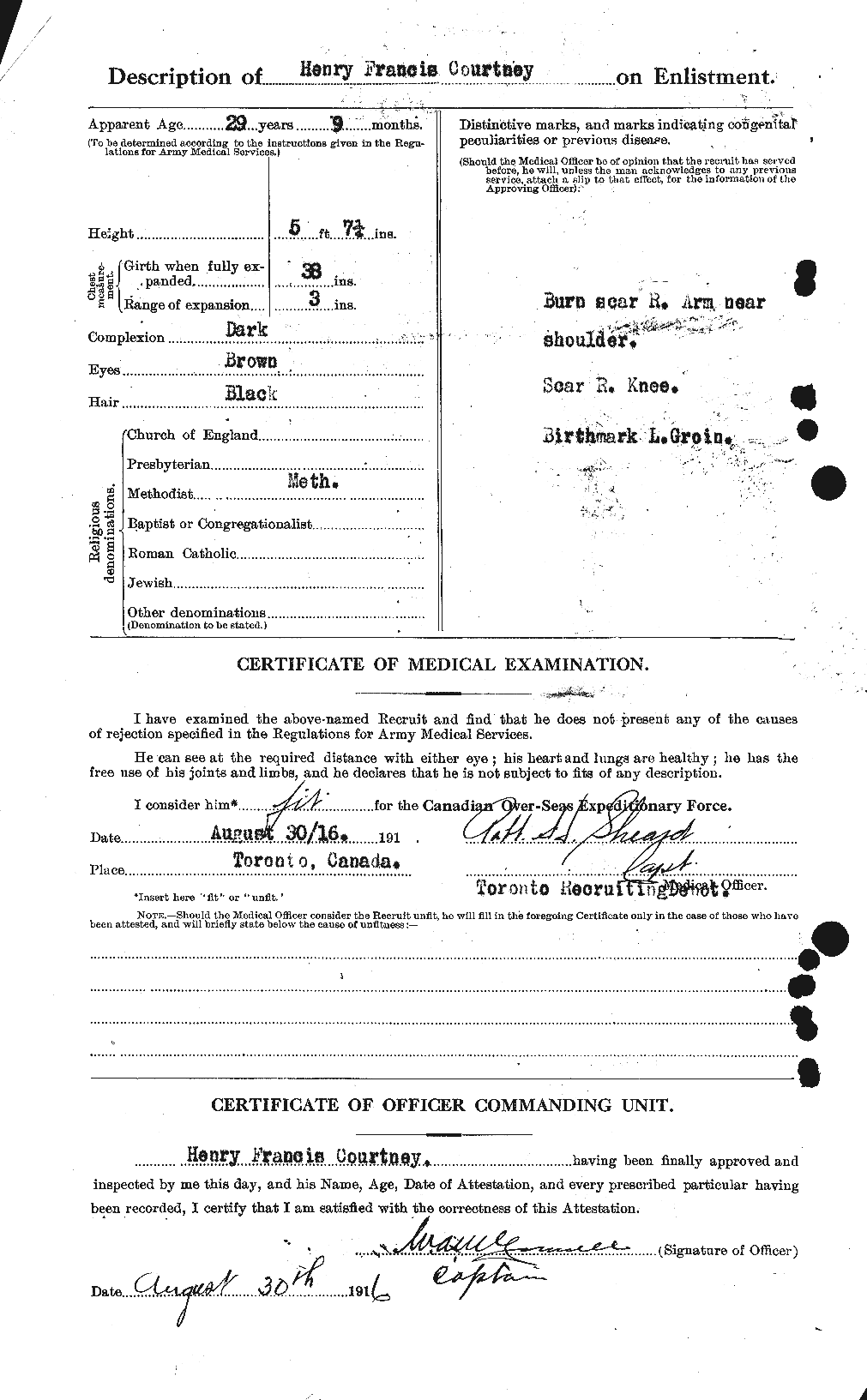 Dossiers du Personnel de la Première Guerre mondiale - CEC 059240b