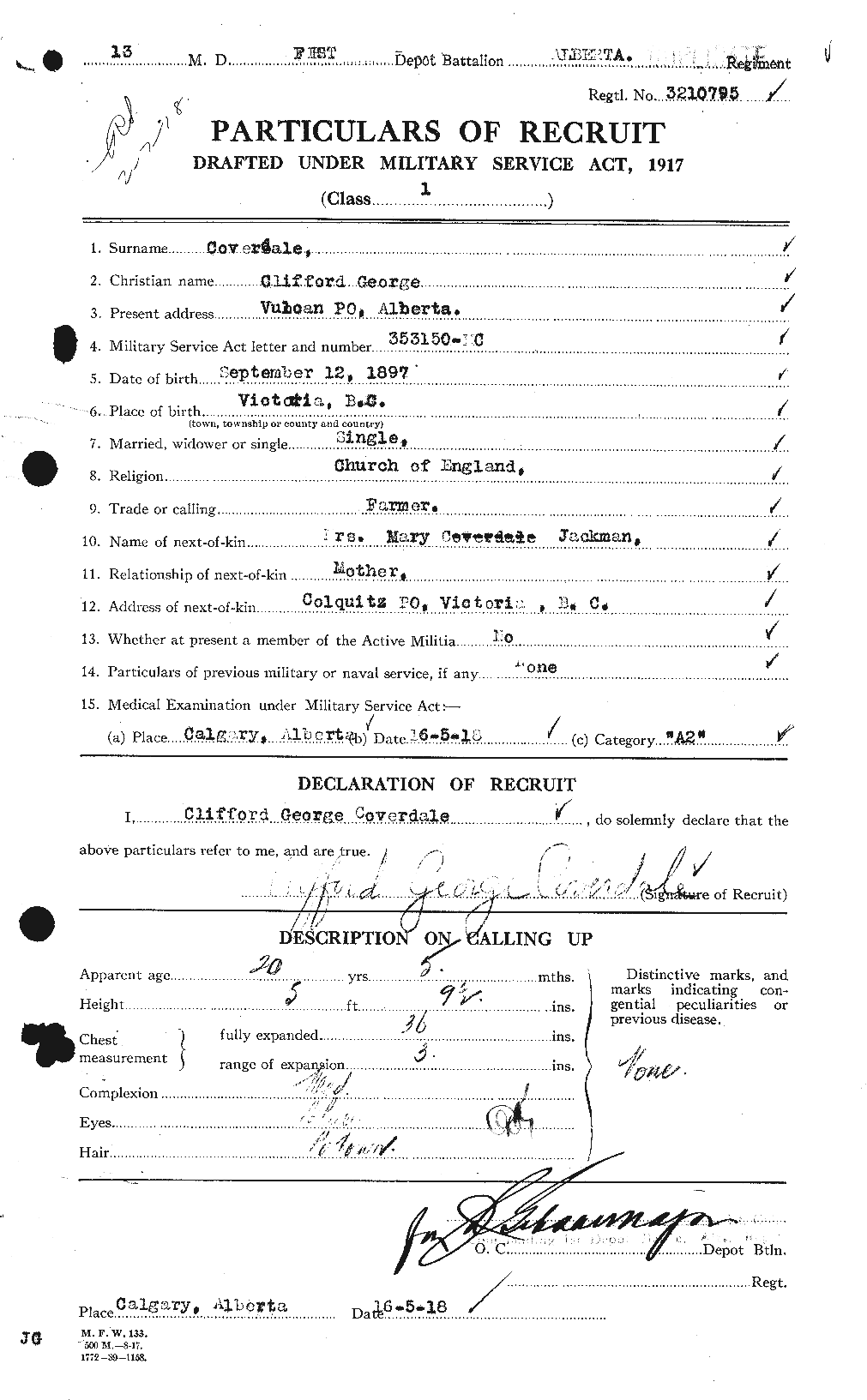 Personnel Records of the First World War - CEF 059461a