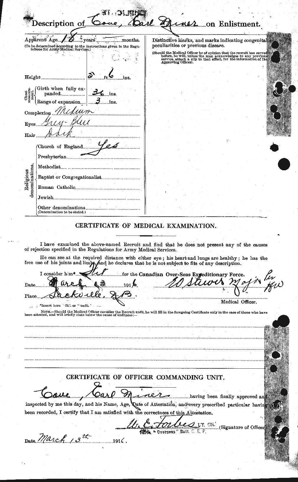 Dossiers du Personnel de la Première Guerre mondiale - CEC 059673b