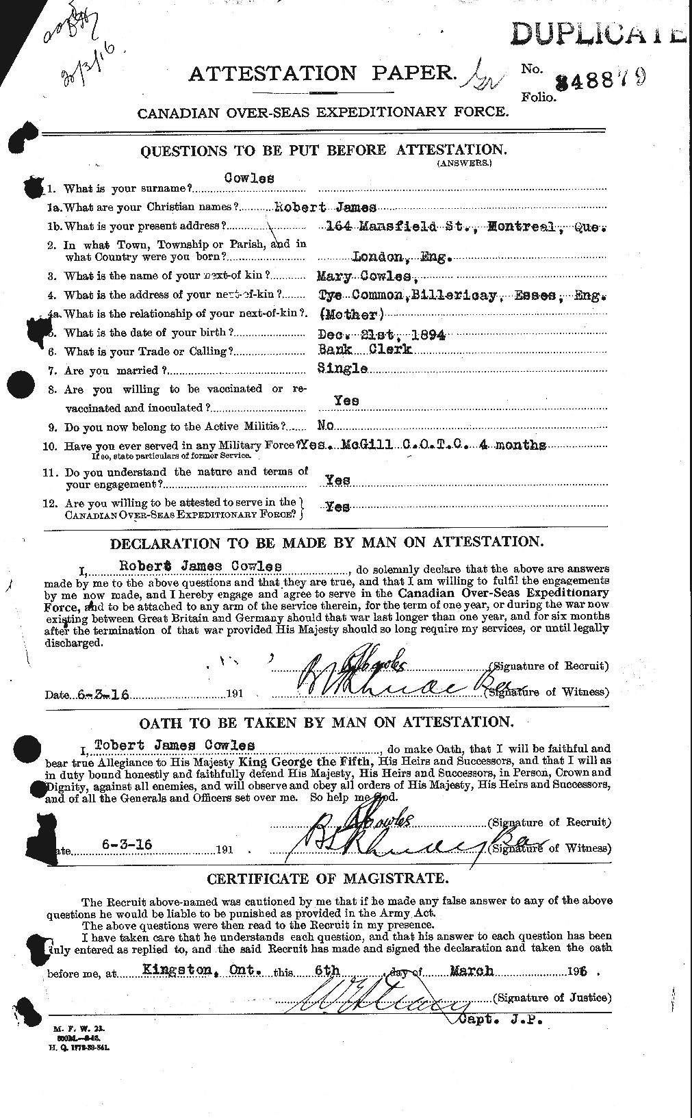 Personnel Records of the First World War - CEF 059828a