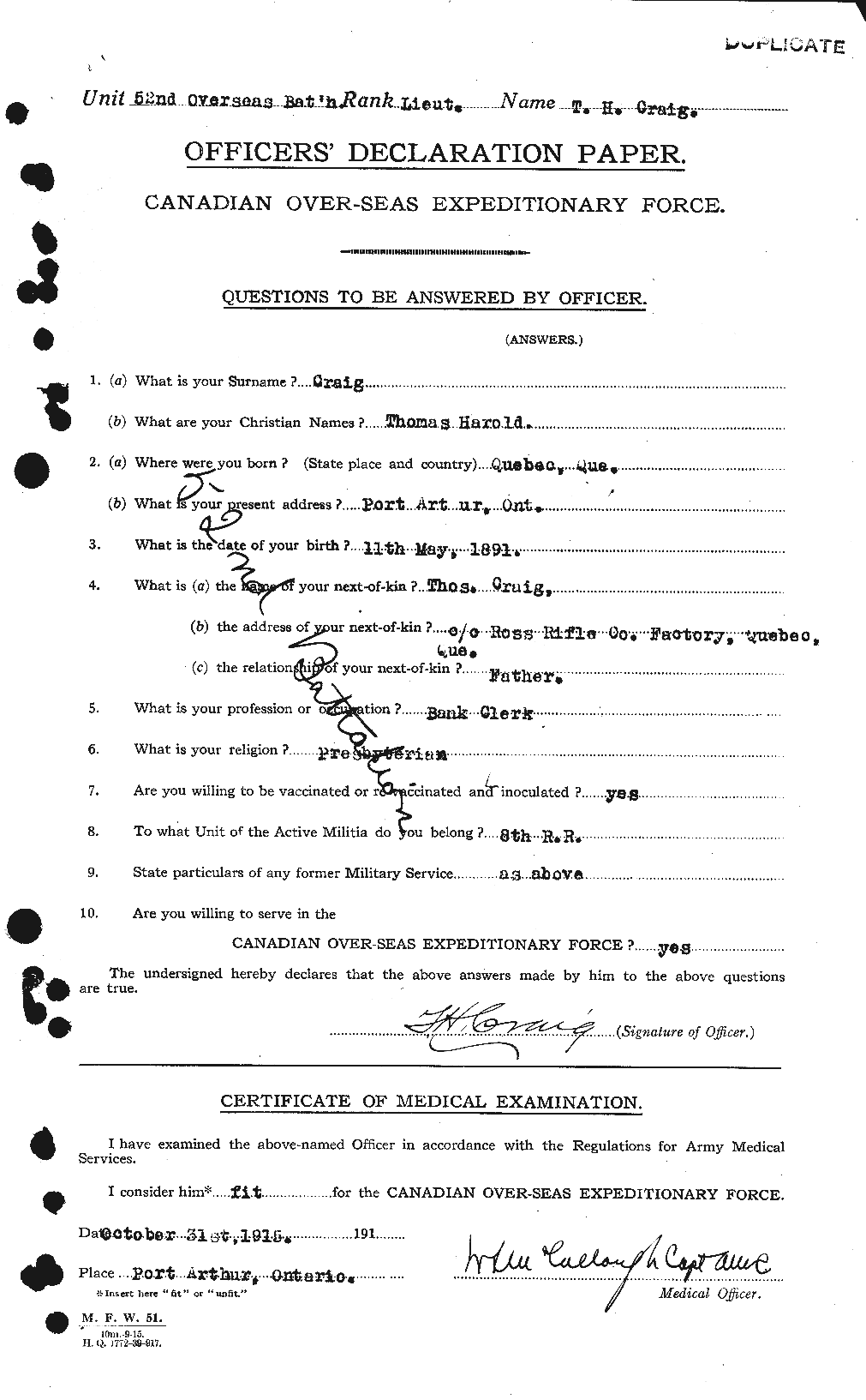 Personnel Records of the First World War - CEF 060439a