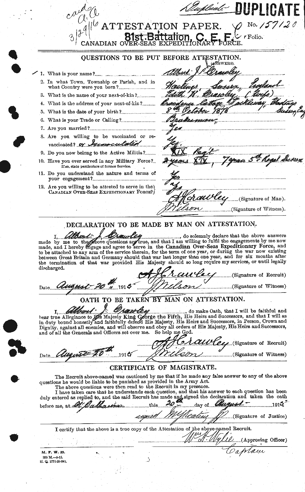 Personnel Records of the First World War - CEF 060679a