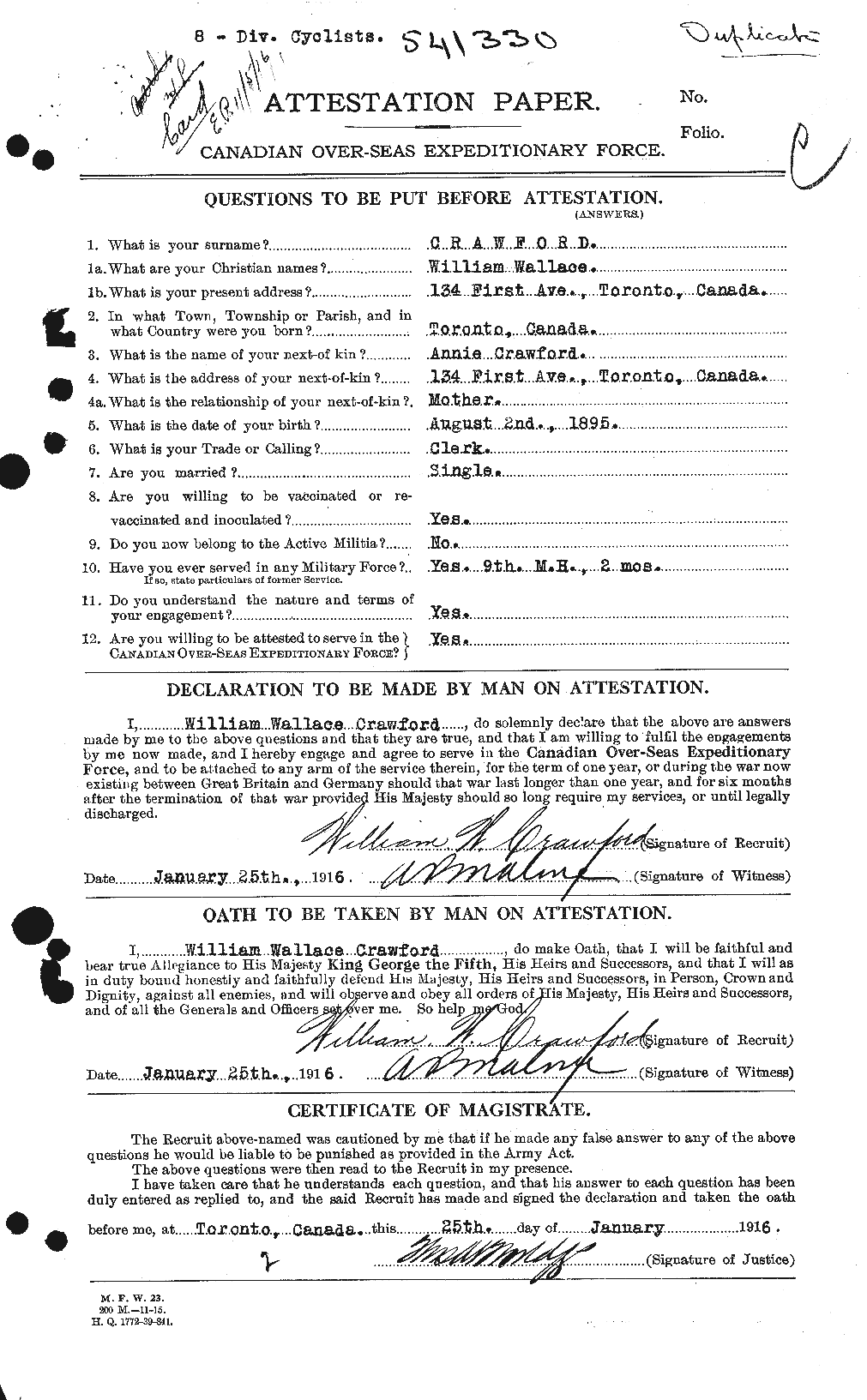 Personnel Records of the First World War - CEF 060683a
