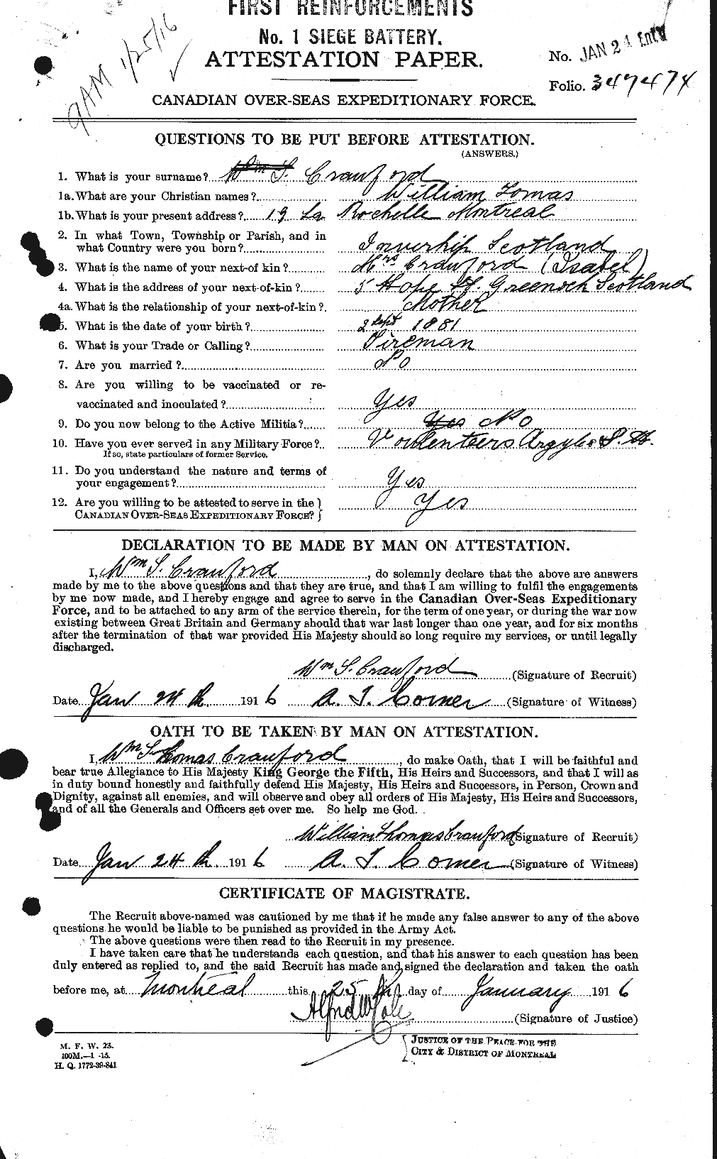 Personnel Records of the First World War - CEF 060684a
