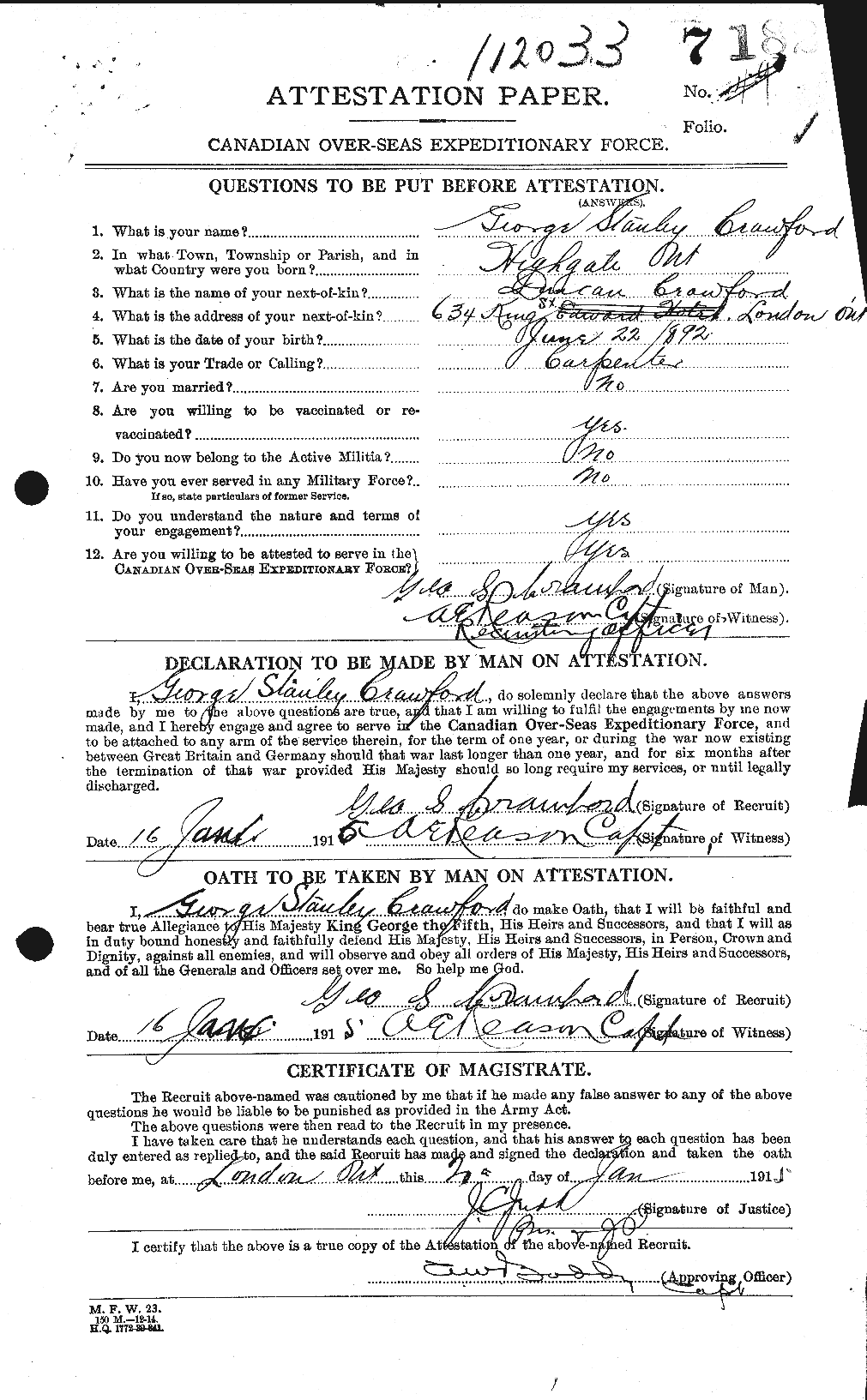 Personnel Records of the First World War - CEF 060702a