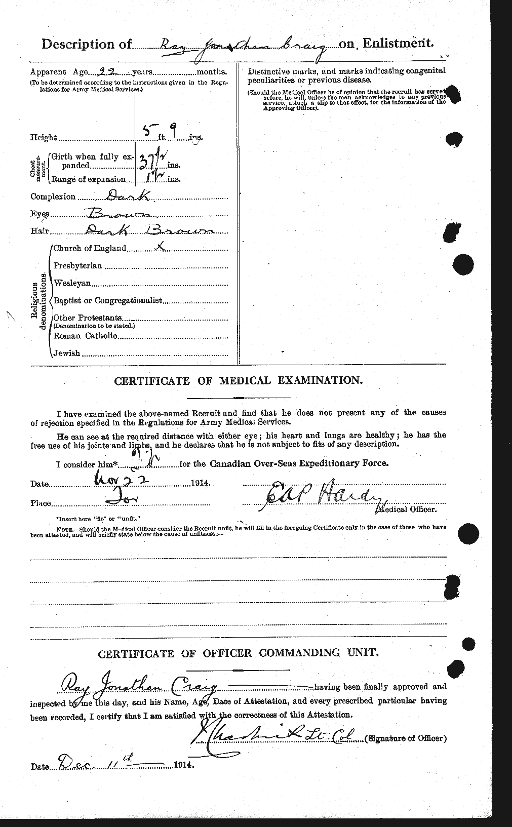Personnel Records of the First World War - CEF 060773b