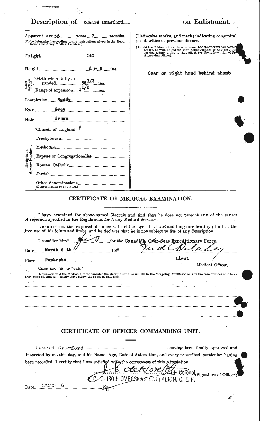 Personnel Records of the First World War - CEF 060805b