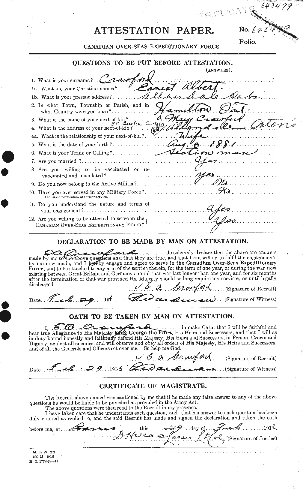 Personnel Records of the First World War - CEF 060808a