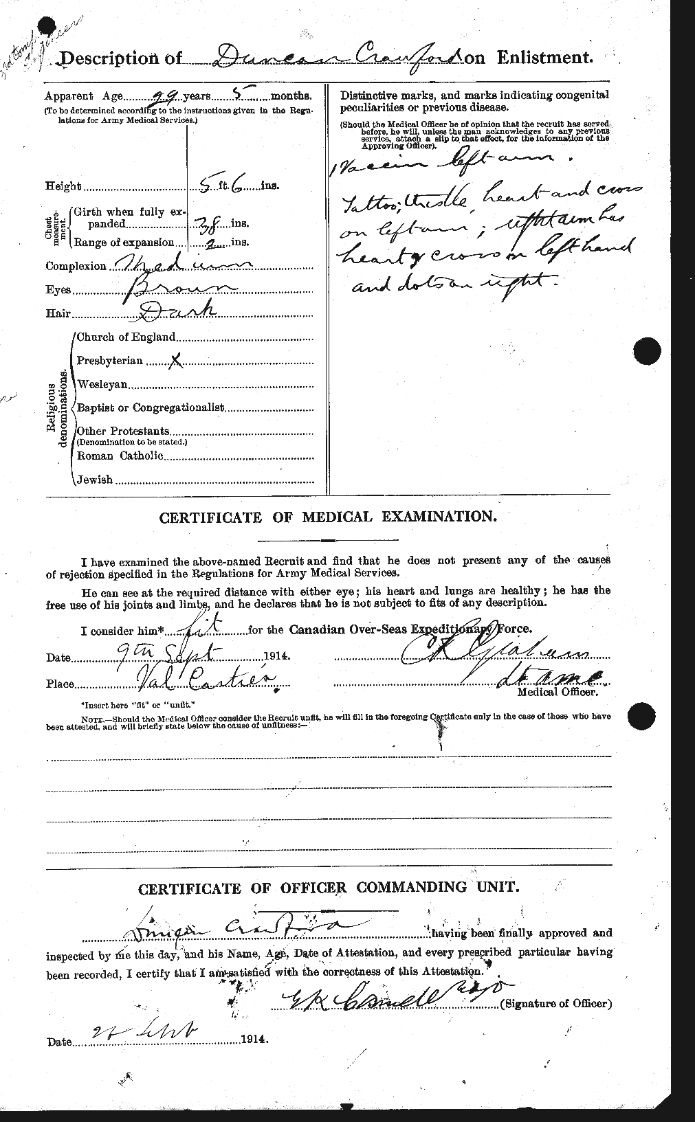 Dossiers du Personnel de la Première Guerre mondiale - CEC 060811b