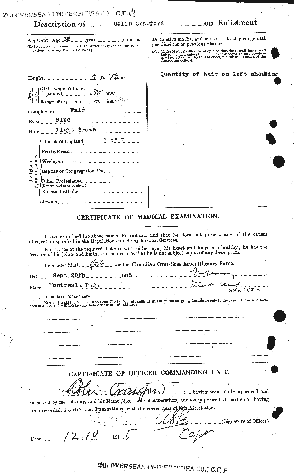 Personnel Records of the First World War - CEF 060826b