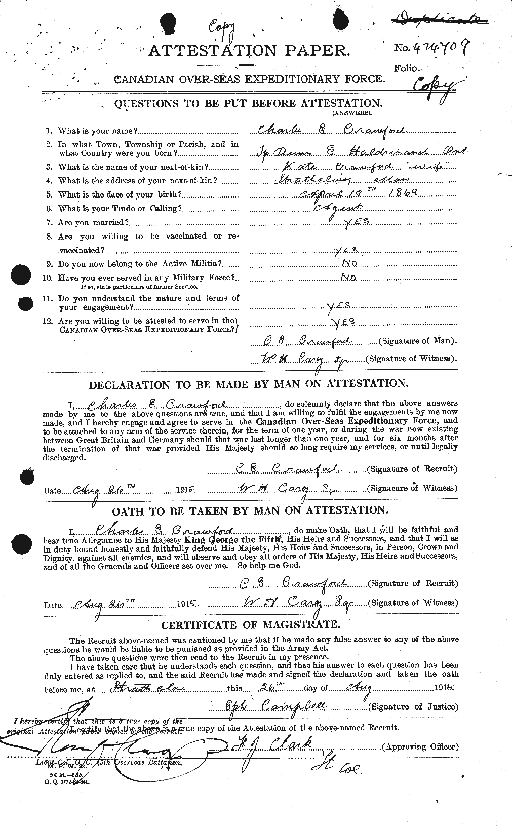 Personnel Records of the First World War - CEF 060841a