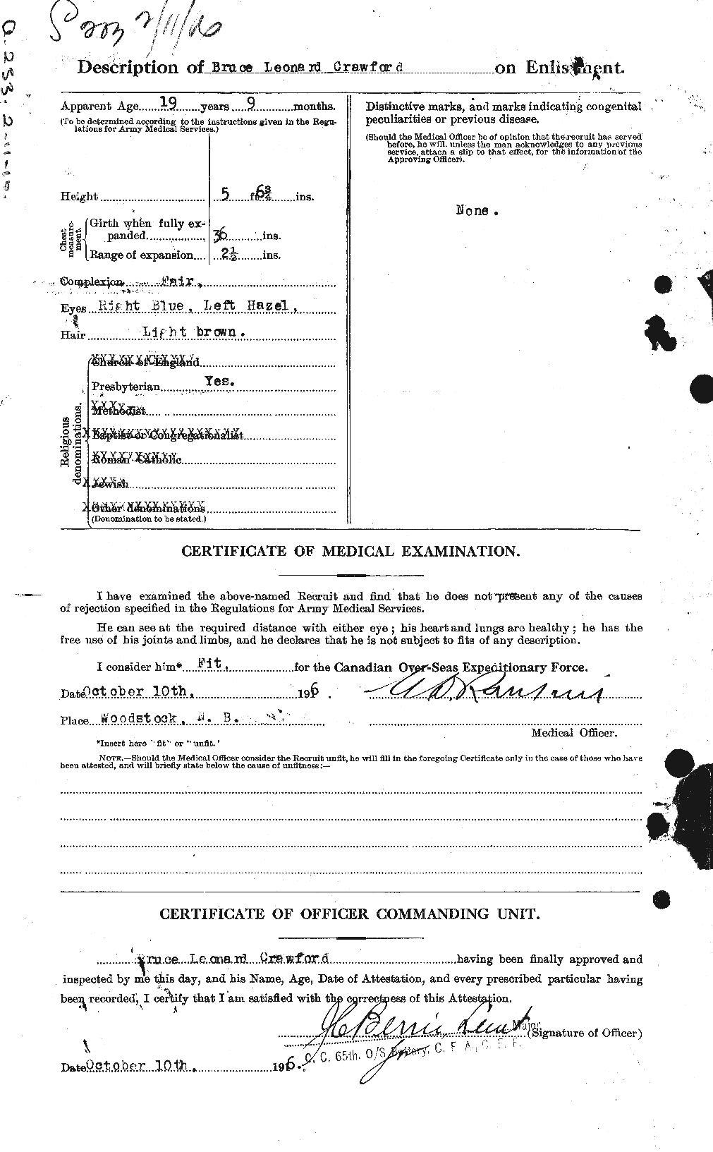 Personnel Records of the First World War - CEF 060916b
