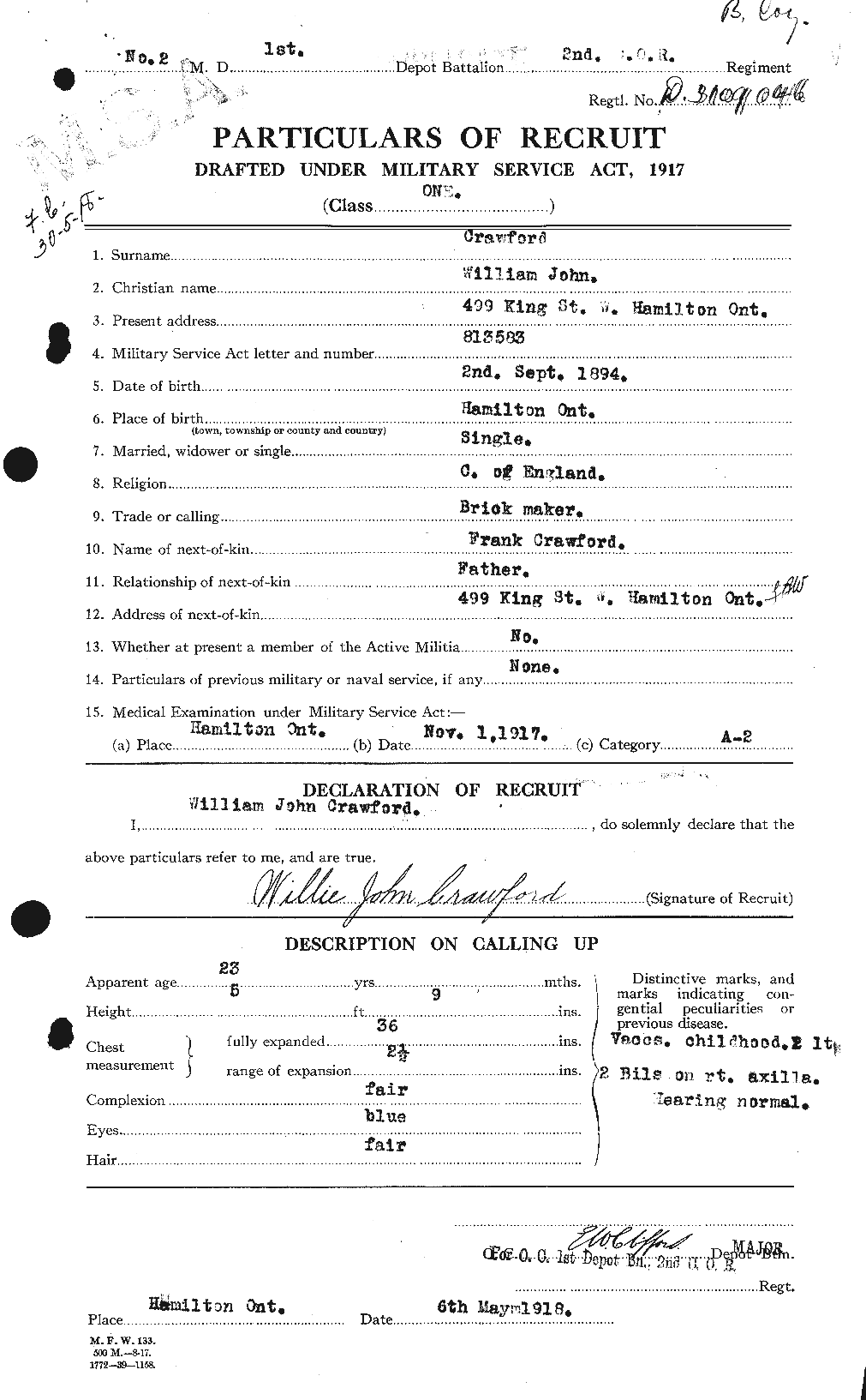 Personnel Records of the First World War - CEF 061130a