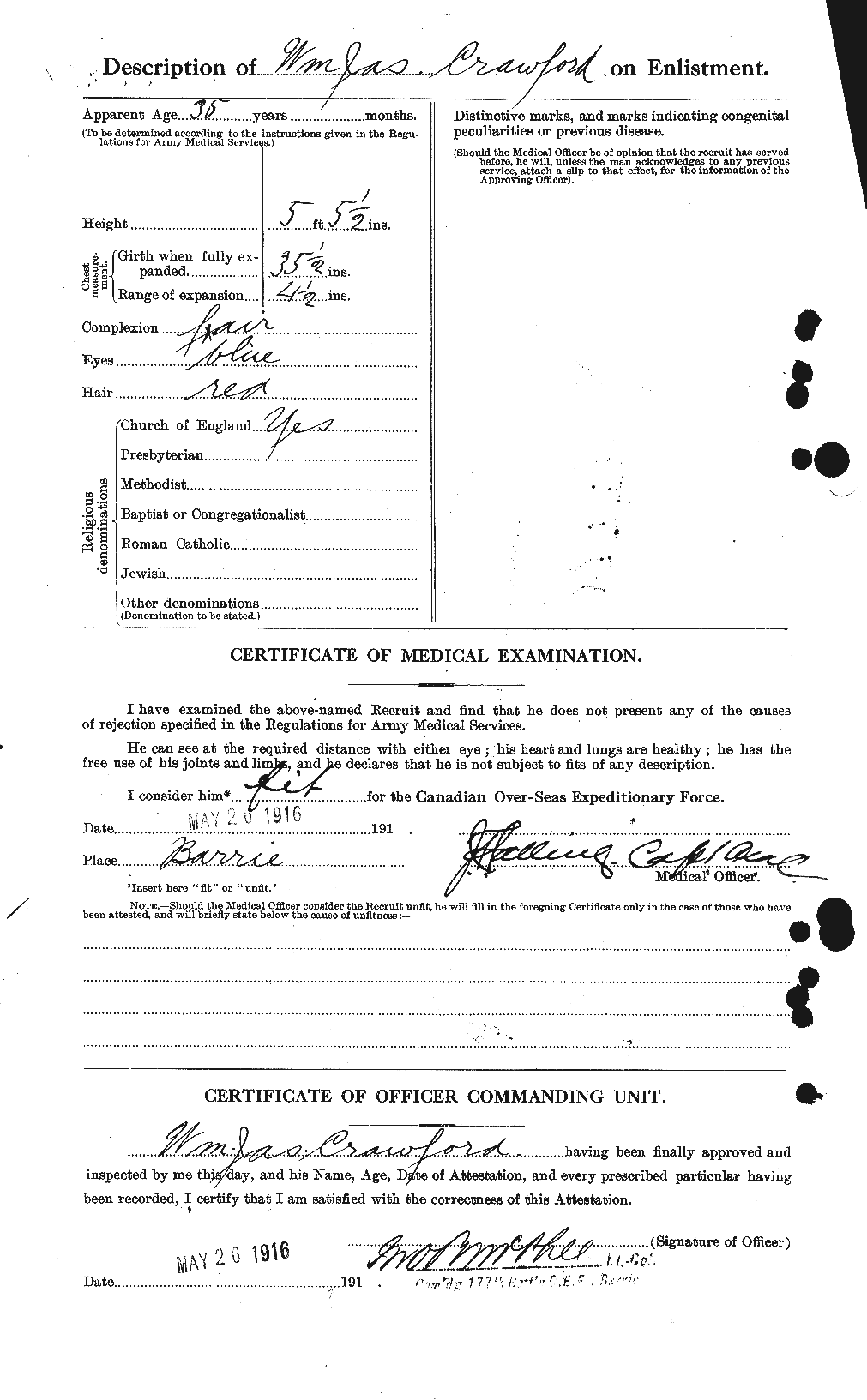 Dossiers du Personnel de la Première Guerre mondiale - CEC 061133b
