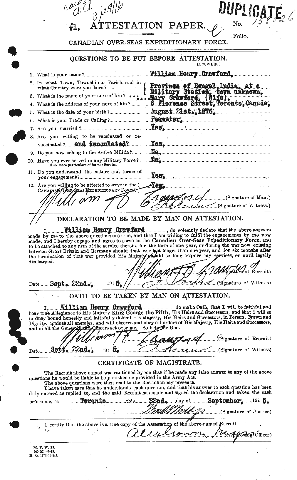 Personnel Records of the First World War - CEF 061138a