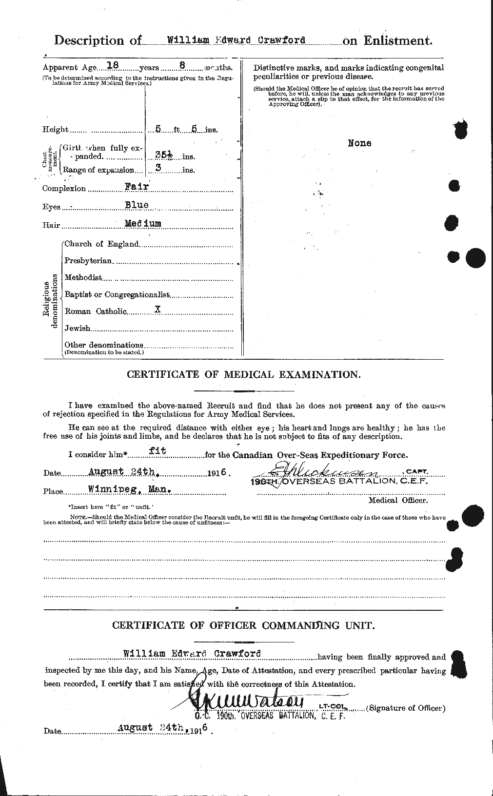 Dossiers du Personnel de la Première Guerre mondiale - CEC 061146b