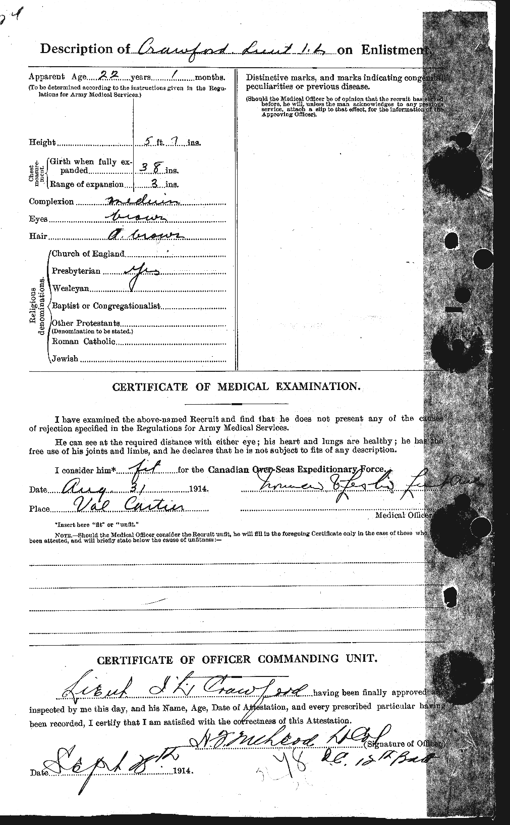 Personnel Records of the First World War - CEF 061366b