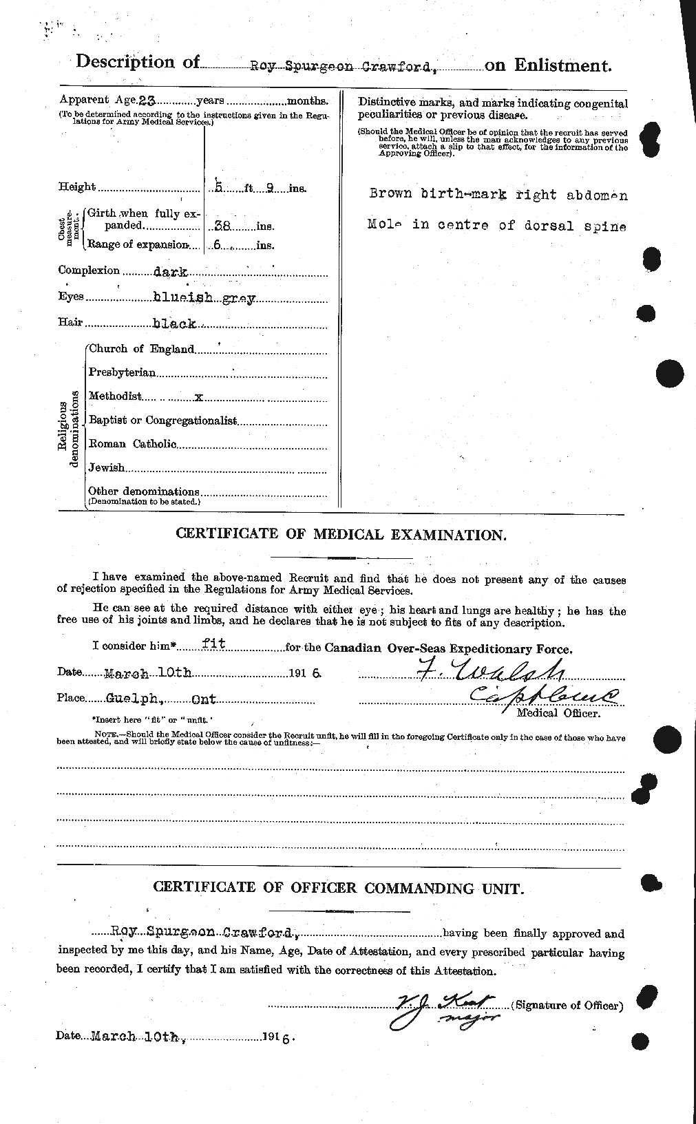 Dossiers du Personnel de la Première Guerre mondiale - CEC 061385b