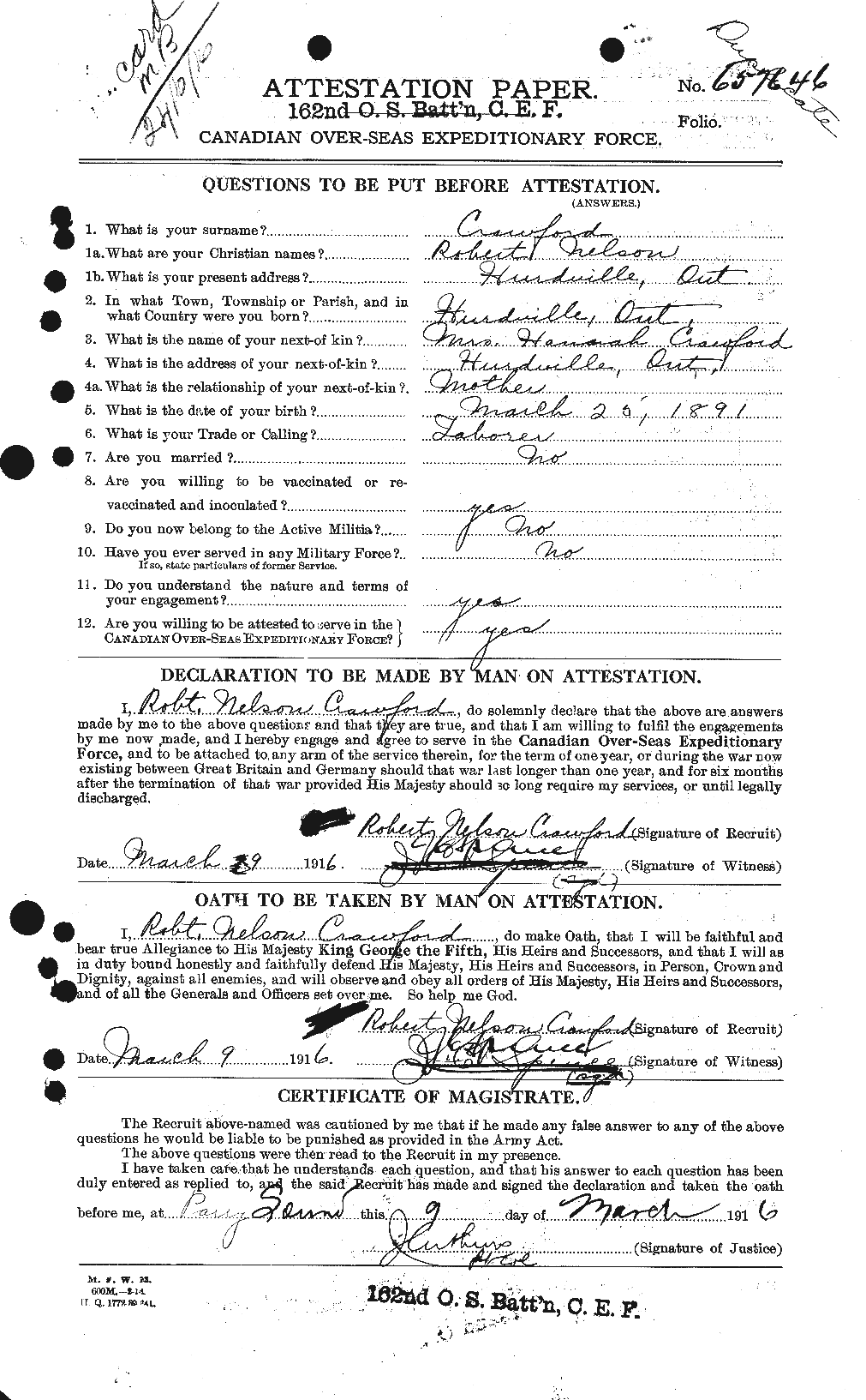 Personnel Records of the First World War - CEF 061614a