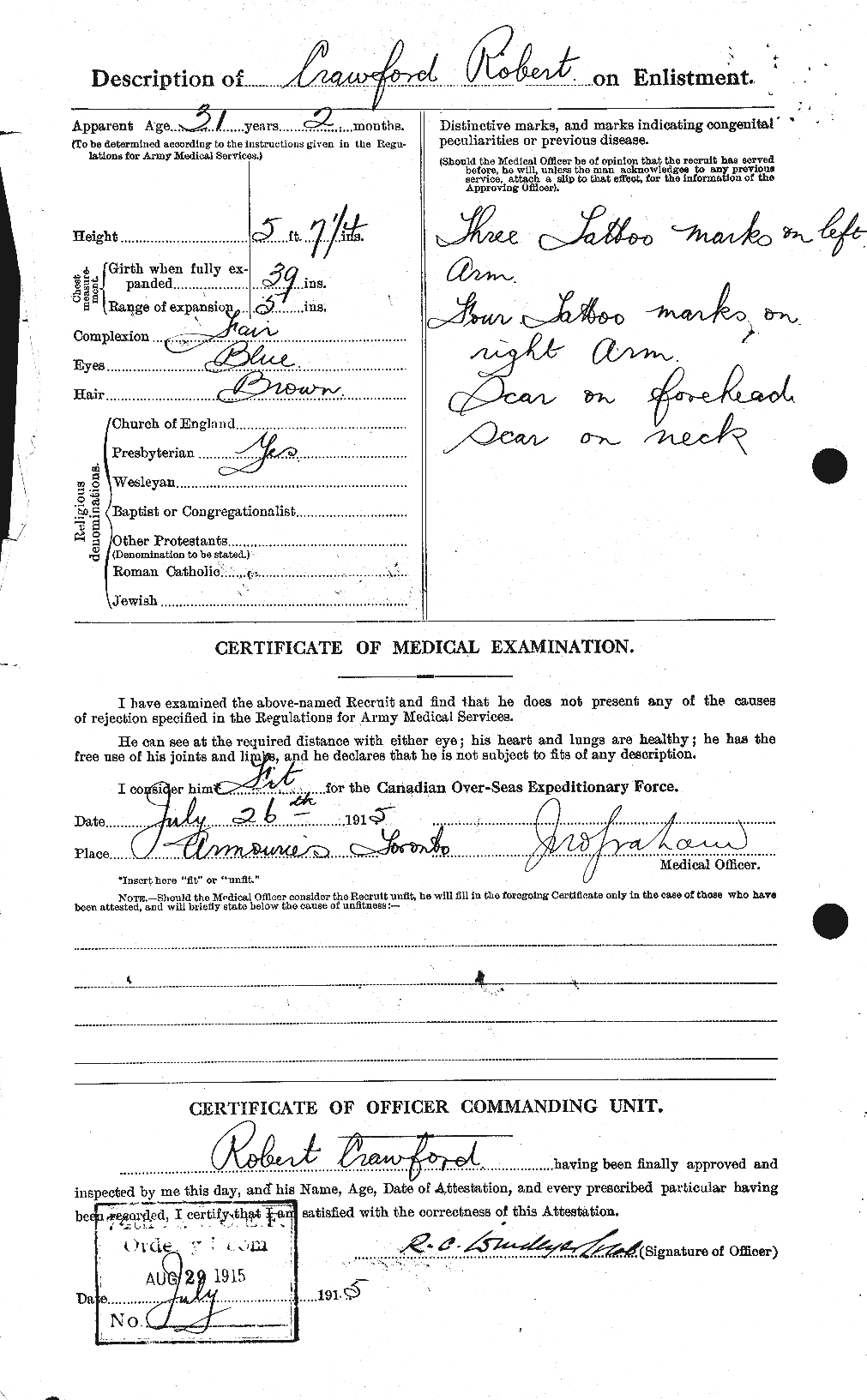 Dossiers du Personnel de la Première Guerre mondiale - CEC 061635b