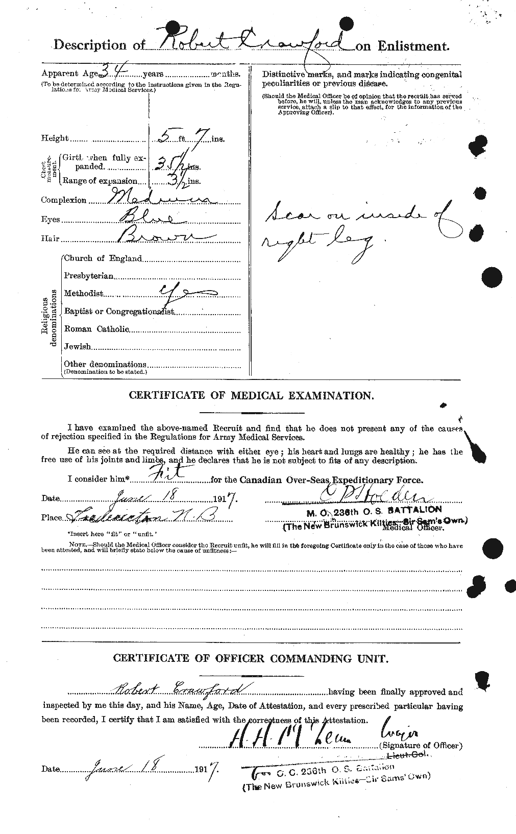 Dossiers du Personnel de la Première Guerre mondiale - CEC 061642b