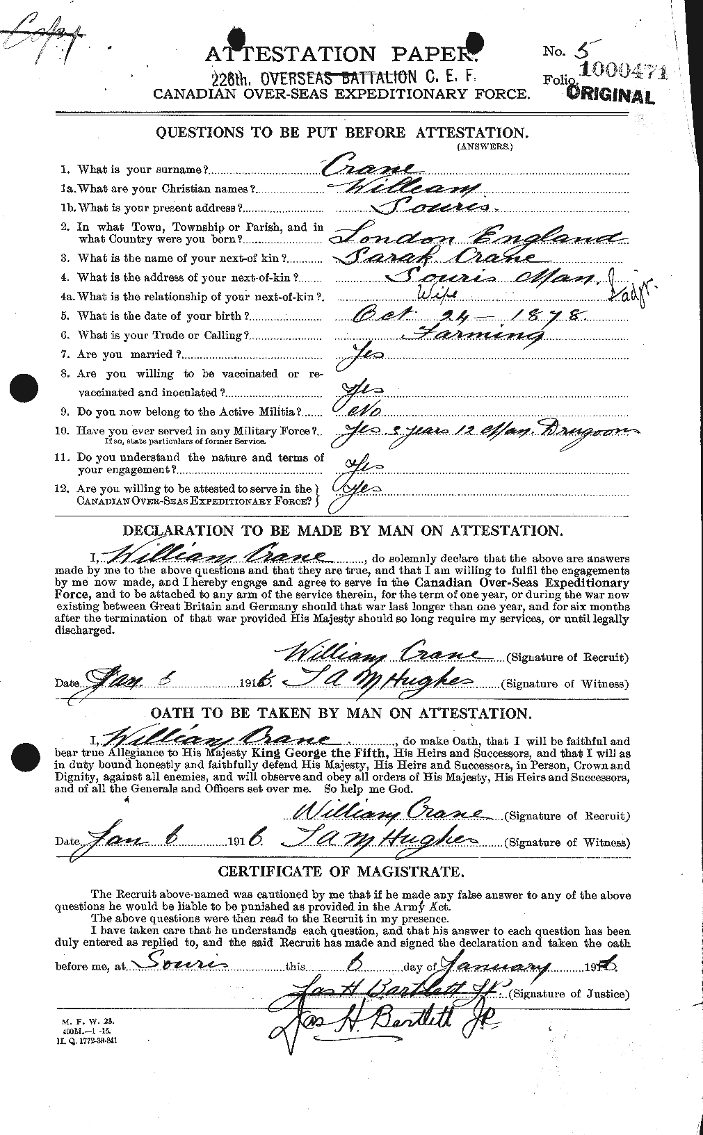 Personnel Records of the First World War - CEF 061737a