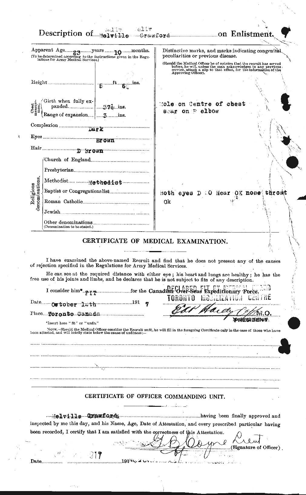 Dossiers du Personnel de la Première Guerre mondiale - CEC 061779b