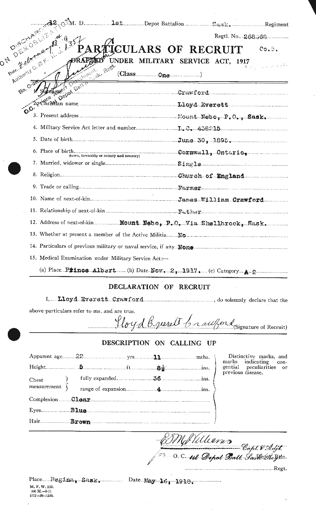 Personnel Records of the First World War - CEF 061793a
