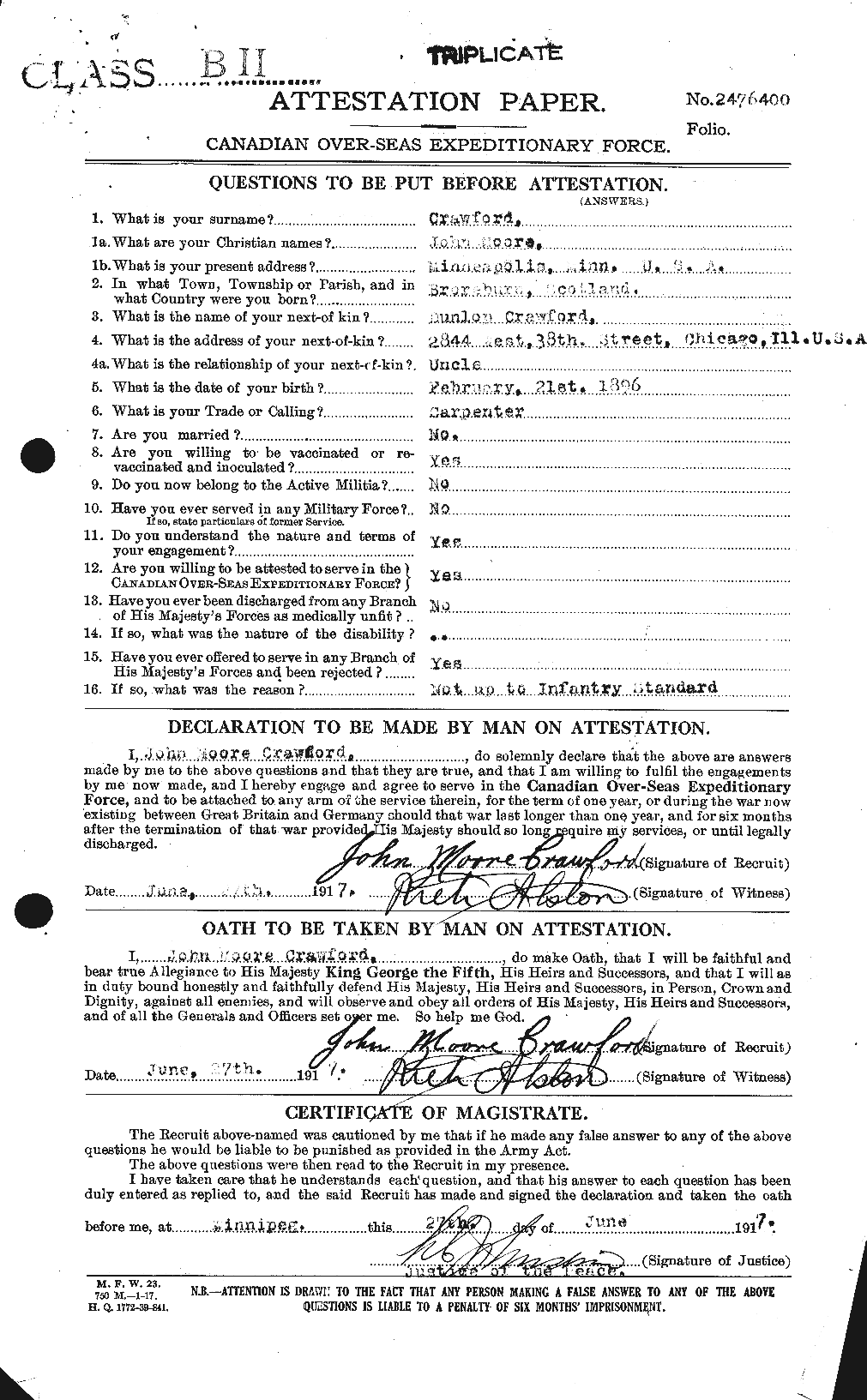 Personnel Records of the First World War - CEF 061826a