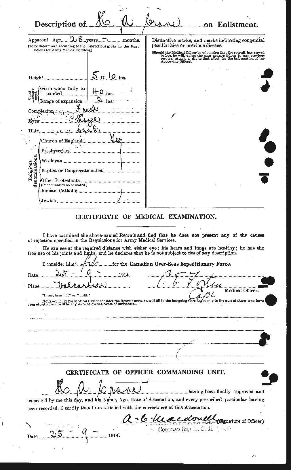 Personnel Records of the First World War - CEF 062000b