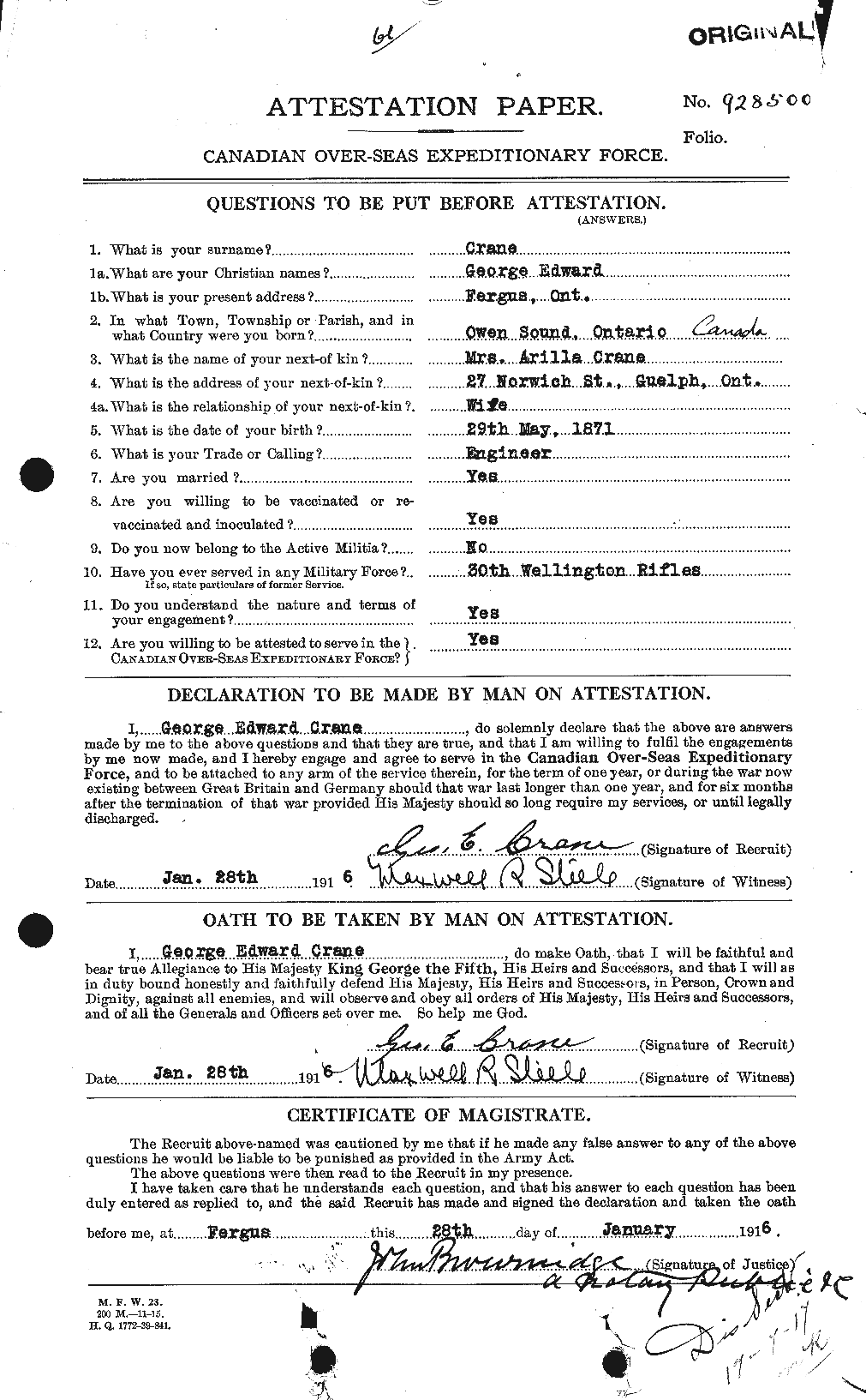 Personnel Records of the First World War - CEF 062006a