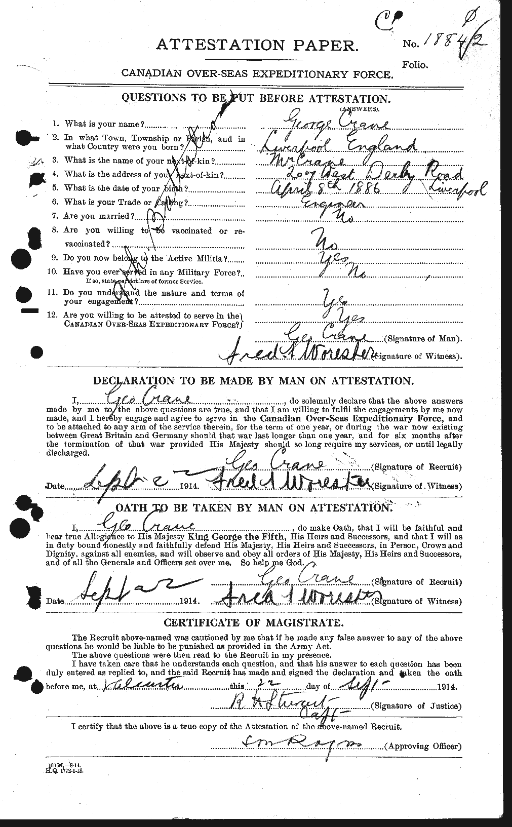 Personnel Records of the First World War - CEF 062010a