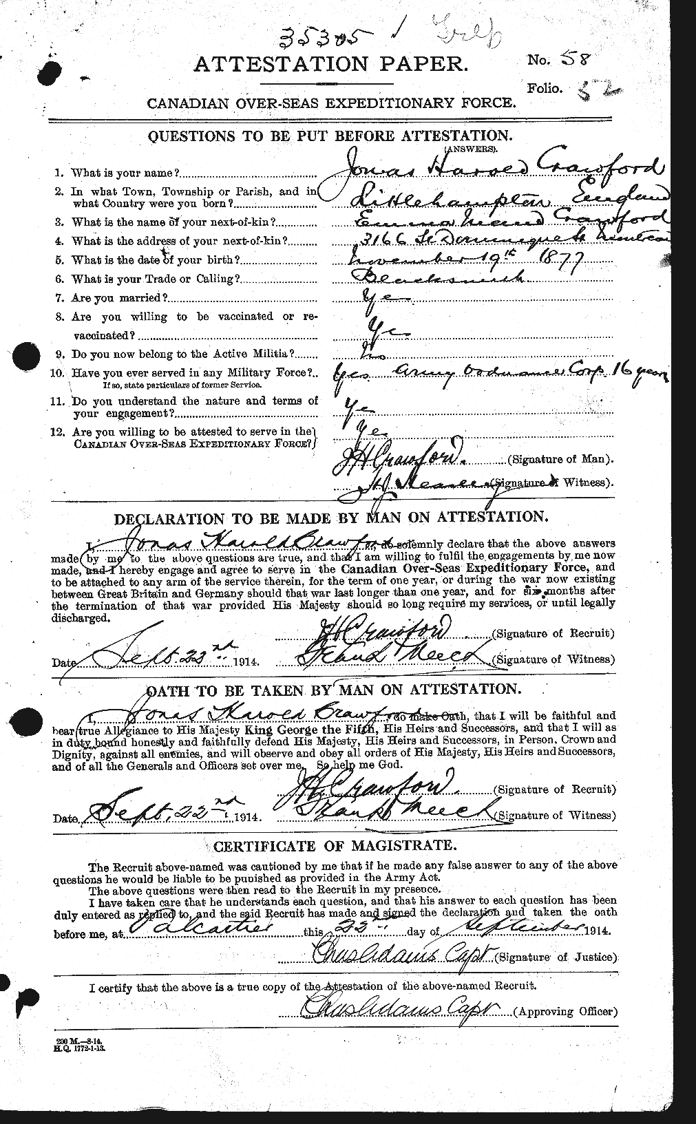 Personnel Records of the First World War - CEF 062426a
