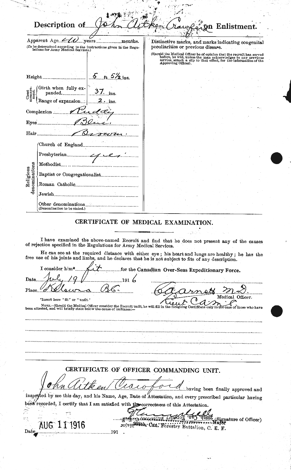 Personnel Records of the First World War - CEF 062436b