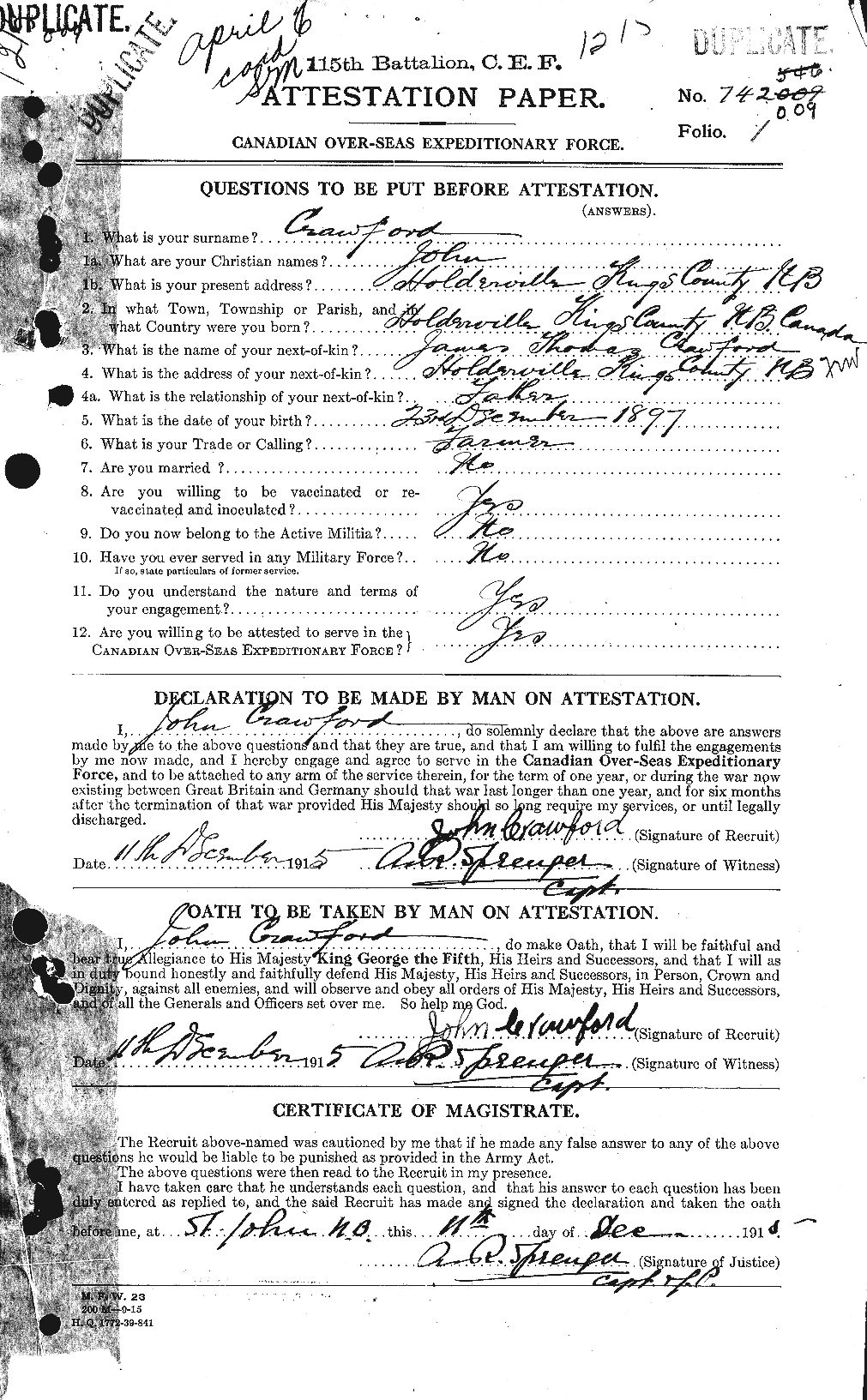Personnel Records of the First World War - CEF 062440a