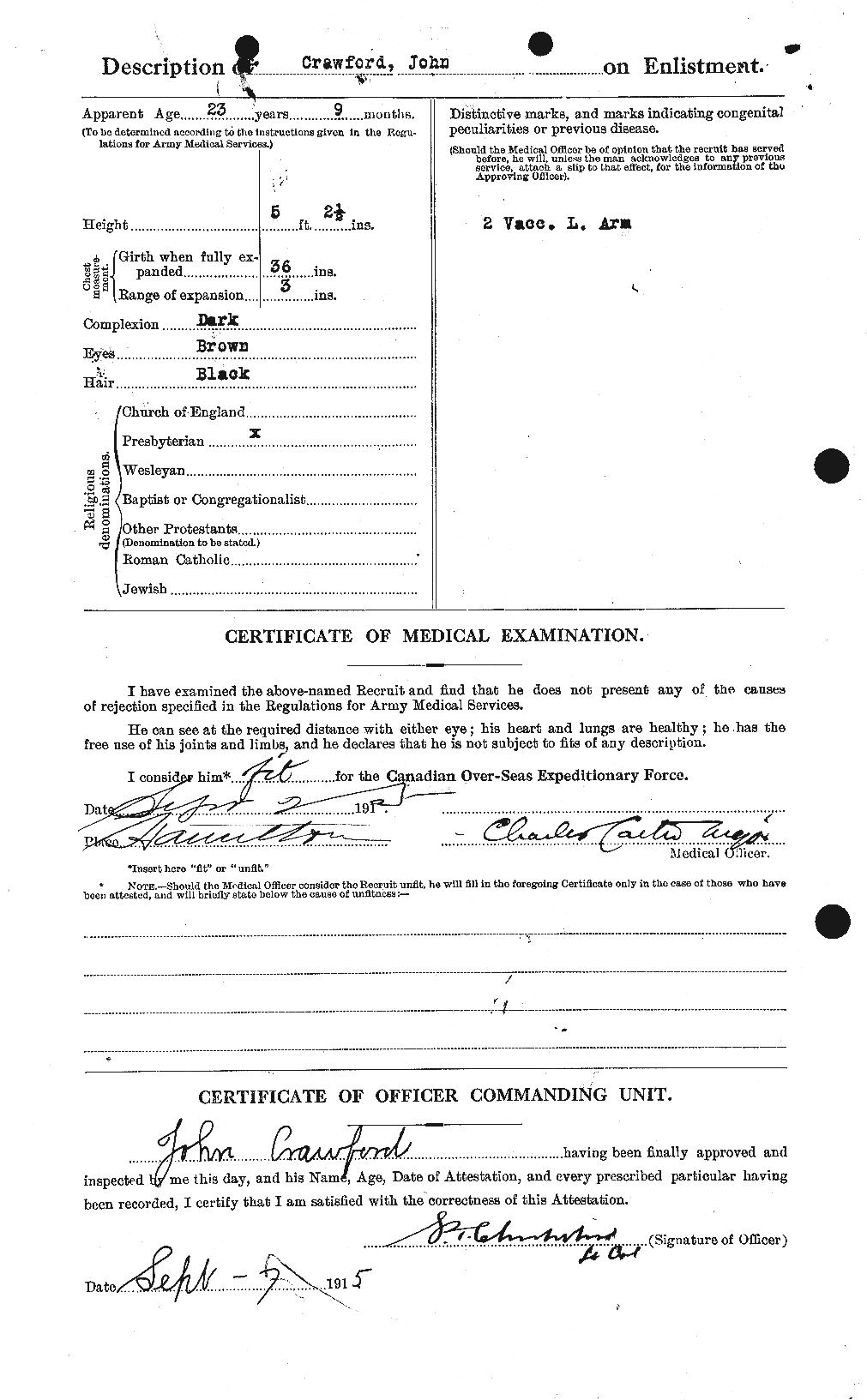 Dossiers du Personnel de la Première Guerre mondiale - CEC 062450b