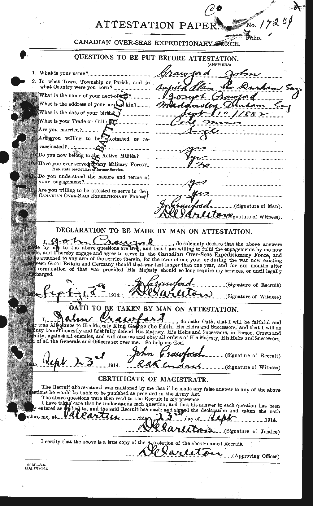 Personnel Records of the First World War - CEF 062452a