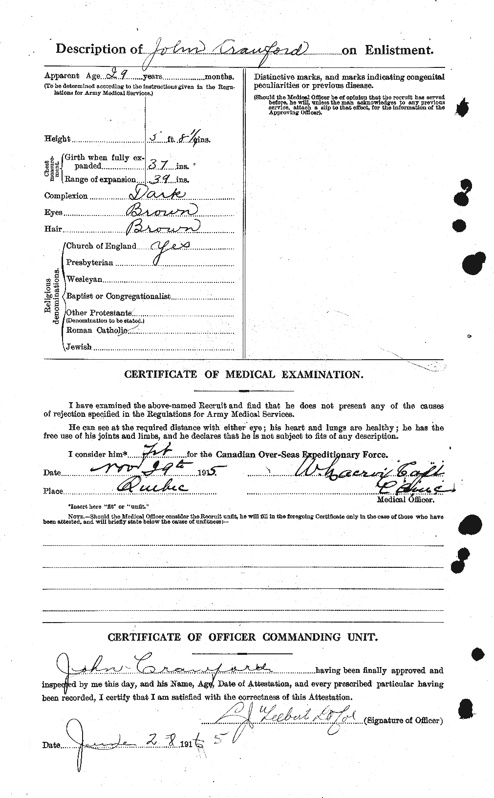 Dossiers du Personnel de la Première Guerre mondiale - CEC 062455b