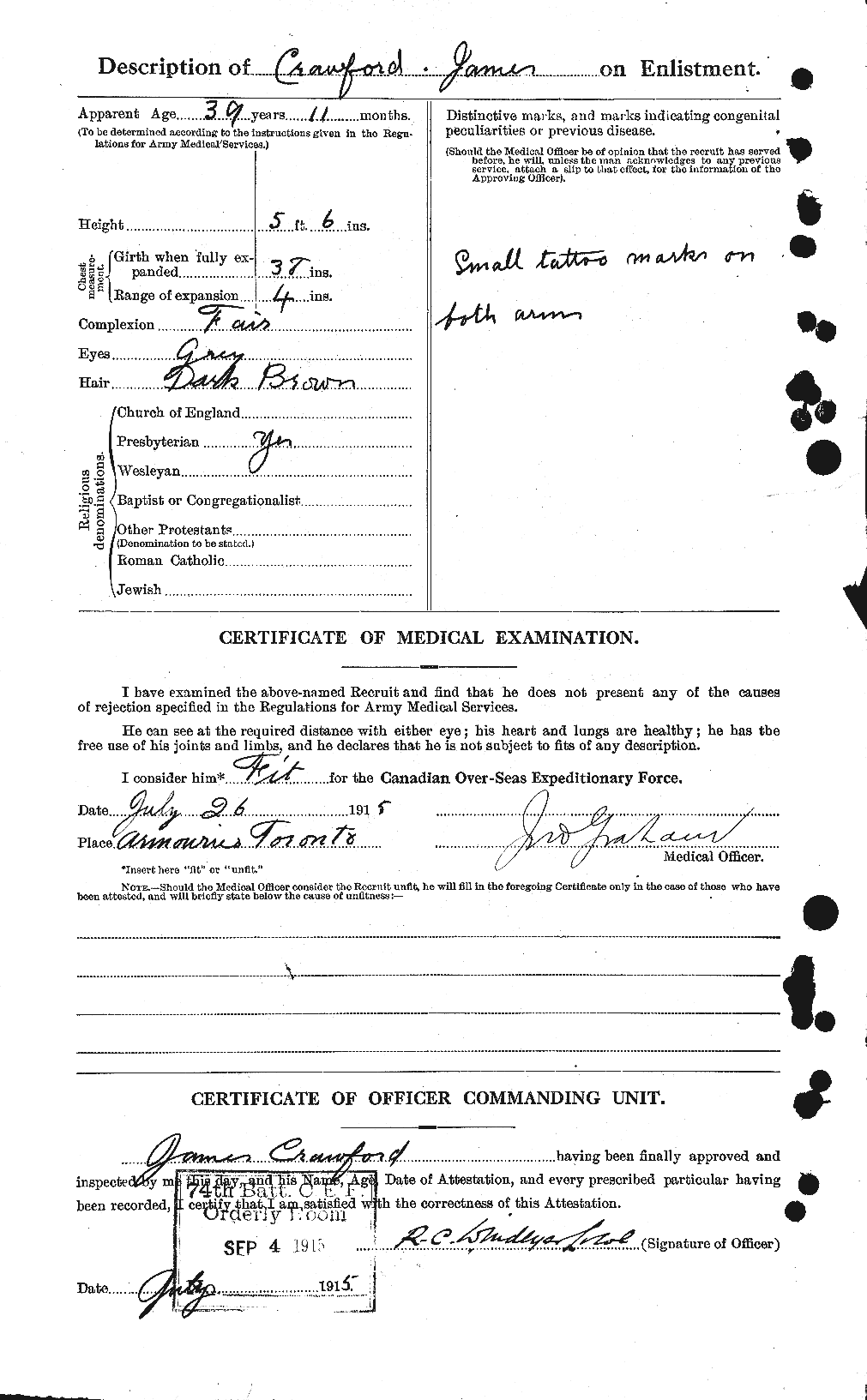 Personnel Records of the First World War - CEF 062773b