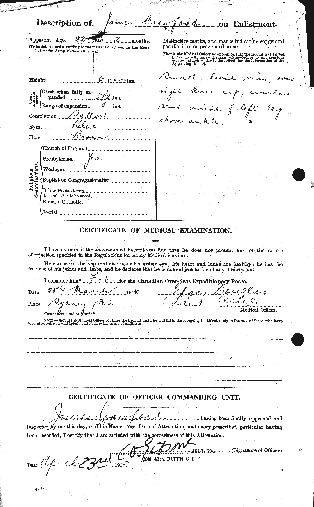Dossiers du Personnel de la Première Guerre mondiale - CEC 062774b